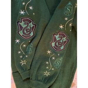 XL Cardigan Harry Potter Green Slytherin Sleeve Patch Embroidery Wizarding World